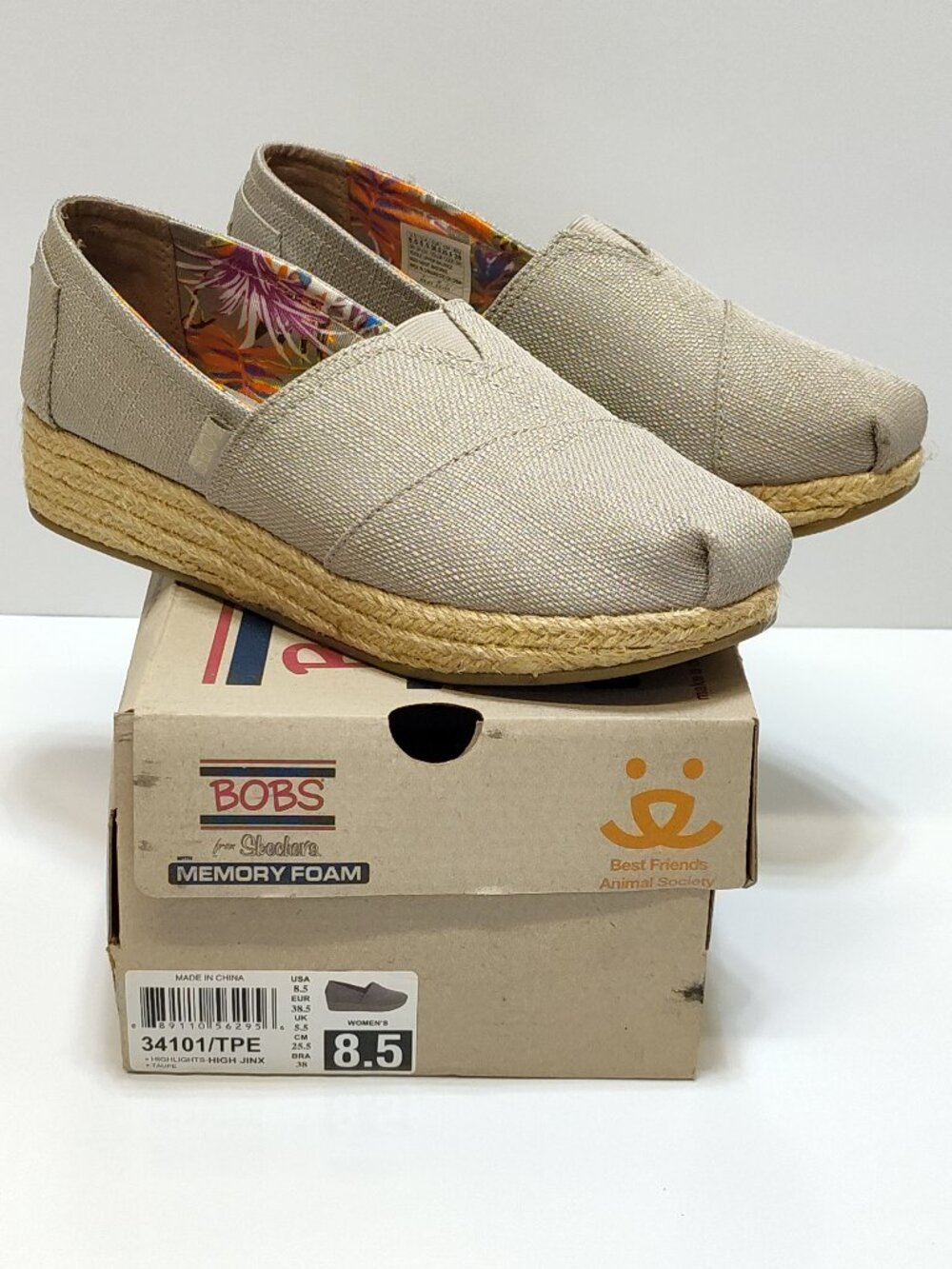 BOBS Highlights High Jinx Platform Espadrille Slip On Shoes SN 34101 WMNS 8.5
